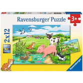 Ravensburger - Enfants Animaux à la Campagne - 2x12 Pièces - Puzzles